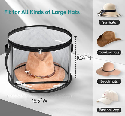 Hat Box - Hat Storage Box - Storage Box for Hats - Round Hat Boxes - Foldable Hat Storage Boxes - Stackable Hat Organizer - Baseball Cap Organizer - Hat Box - for up to 7 hats - perfect for your wardrobe - Grey