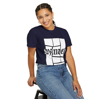 Wanted Graphic Tee Window Grid Design with wanted printed Tees