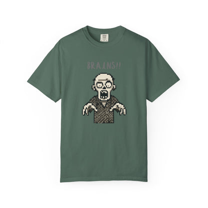 Pixel Zombie 'BRAINS!!' T-Shirt  By Aprasi