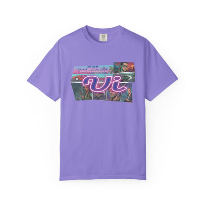 Vice City VI Retro Aesthetic Graphic Tee, Neon Miami Vibes  T-Shirt