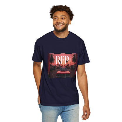 REP+ Retro Muscle Car Sunset Synthwave Streetwear Tee