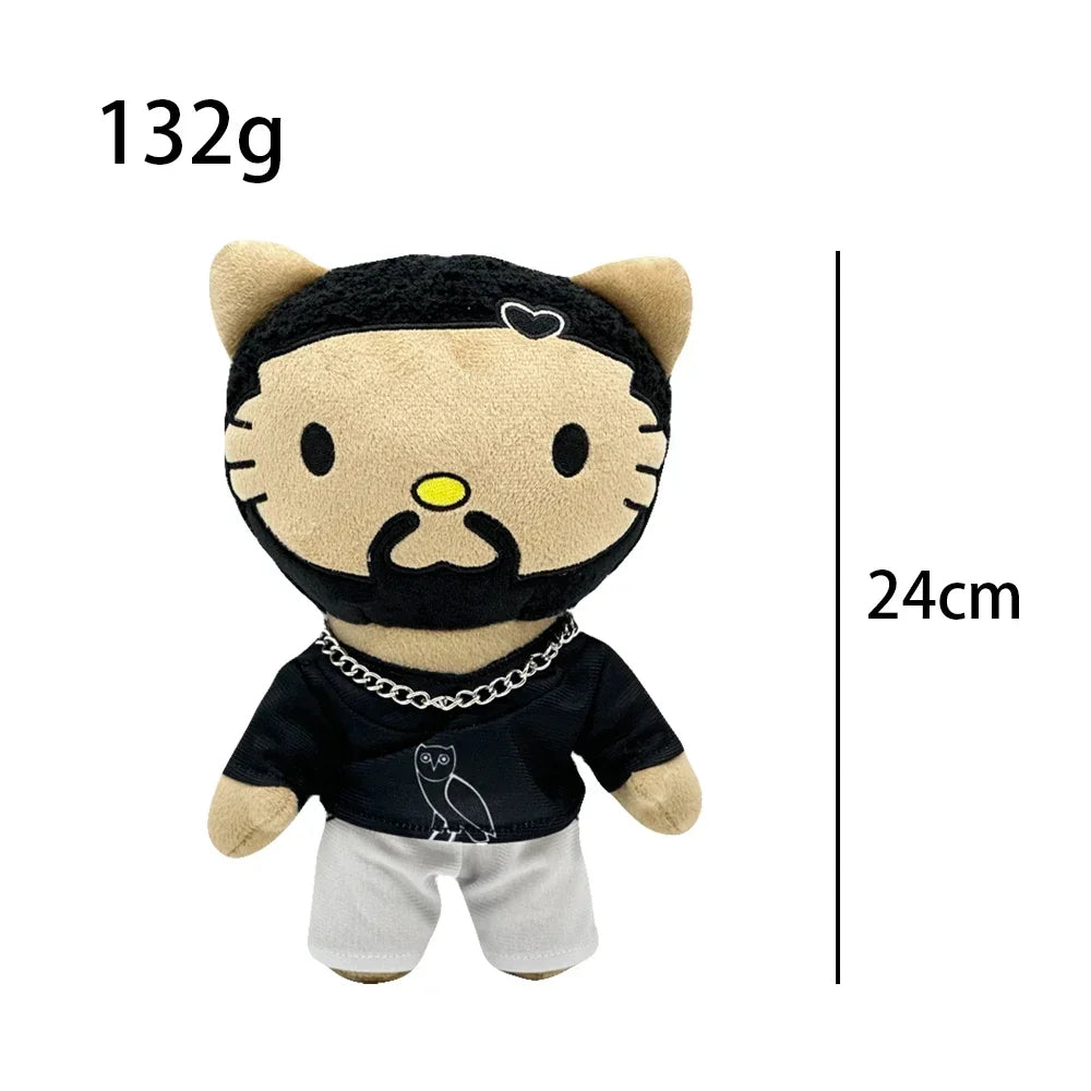 Hip Hop Rapper Cartoon Cat Plush Doll 24cm