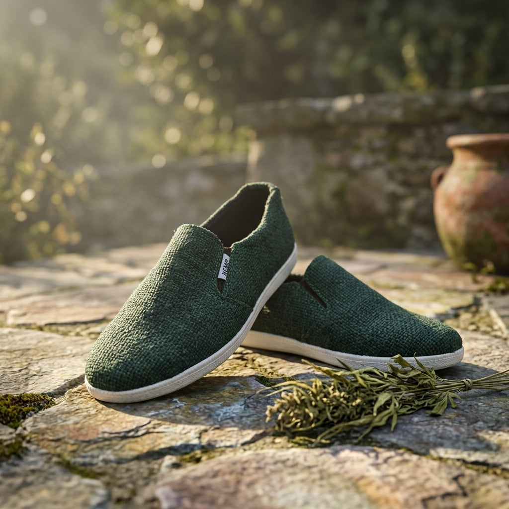 Green Hemp Slip-On Shoes – Organic Vegan Hemp Shoes