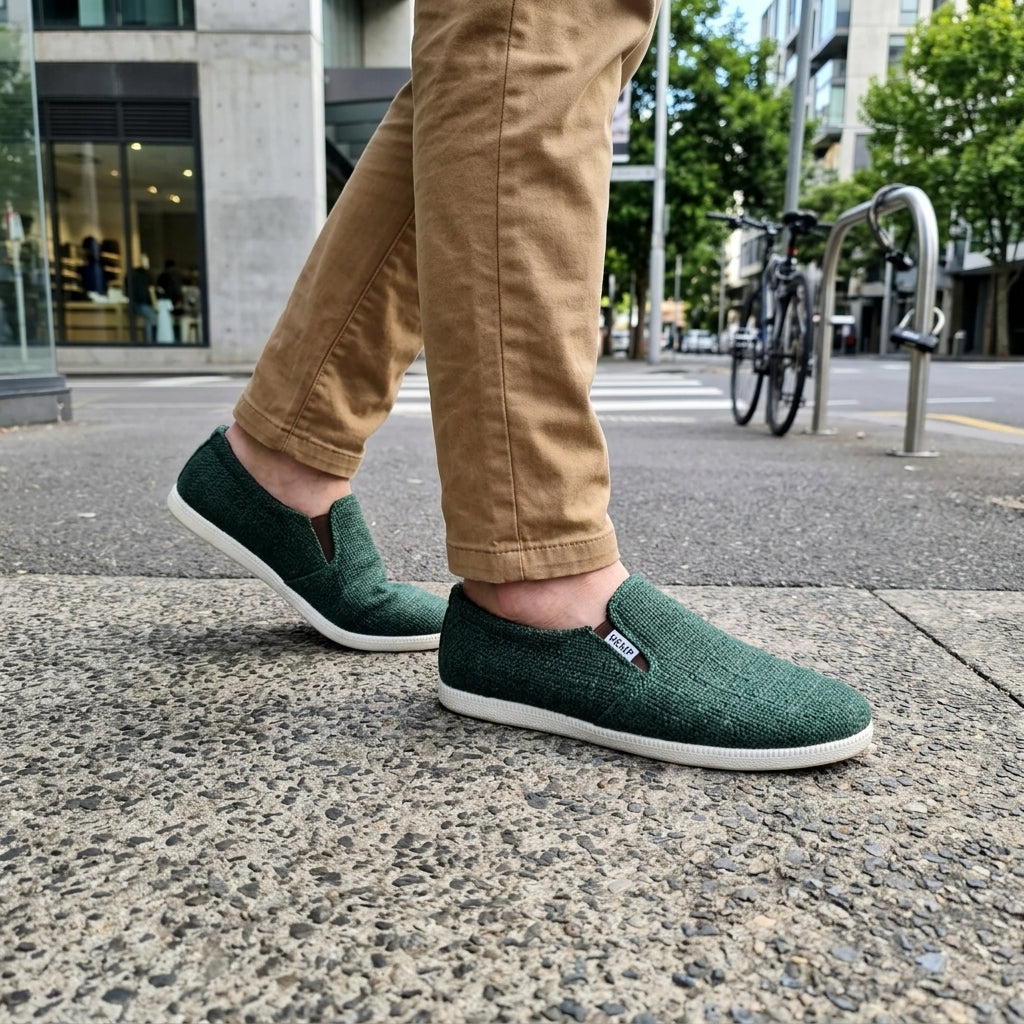 Green Hemp Slip-On Shoes – Organic Vegan Hemp Shoes