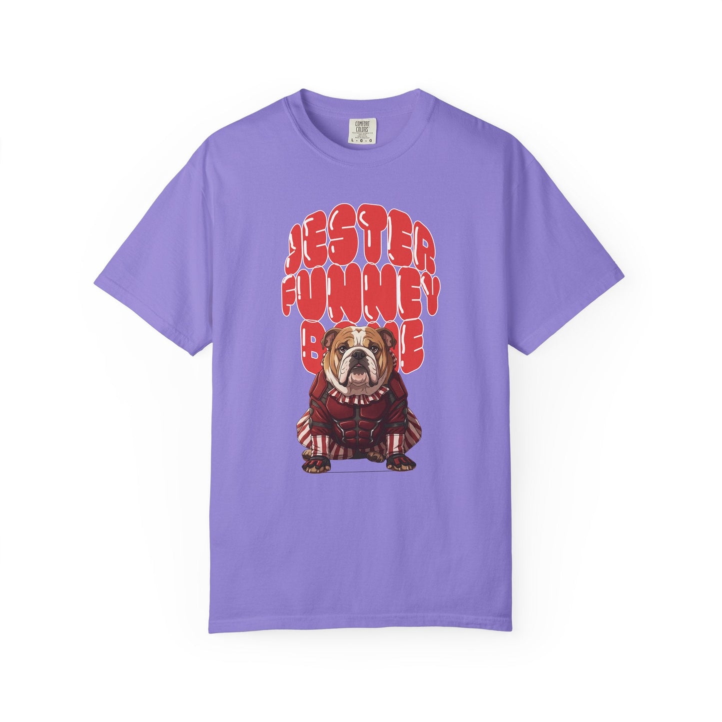 MissChiff Tees Bulldog Jester Graphic T-Shirt | Funny Bone Retro Dog Tee  Unisex Comfort Colors