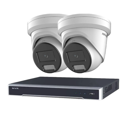 Hikvision 4 Channel 8MP AcuSense CCTV Kit – DS-7604NI-M1/4P 8K NVR + up to 4× DS-2CD2386G2H-IU Turret Cameras with PoE & AI Analytics