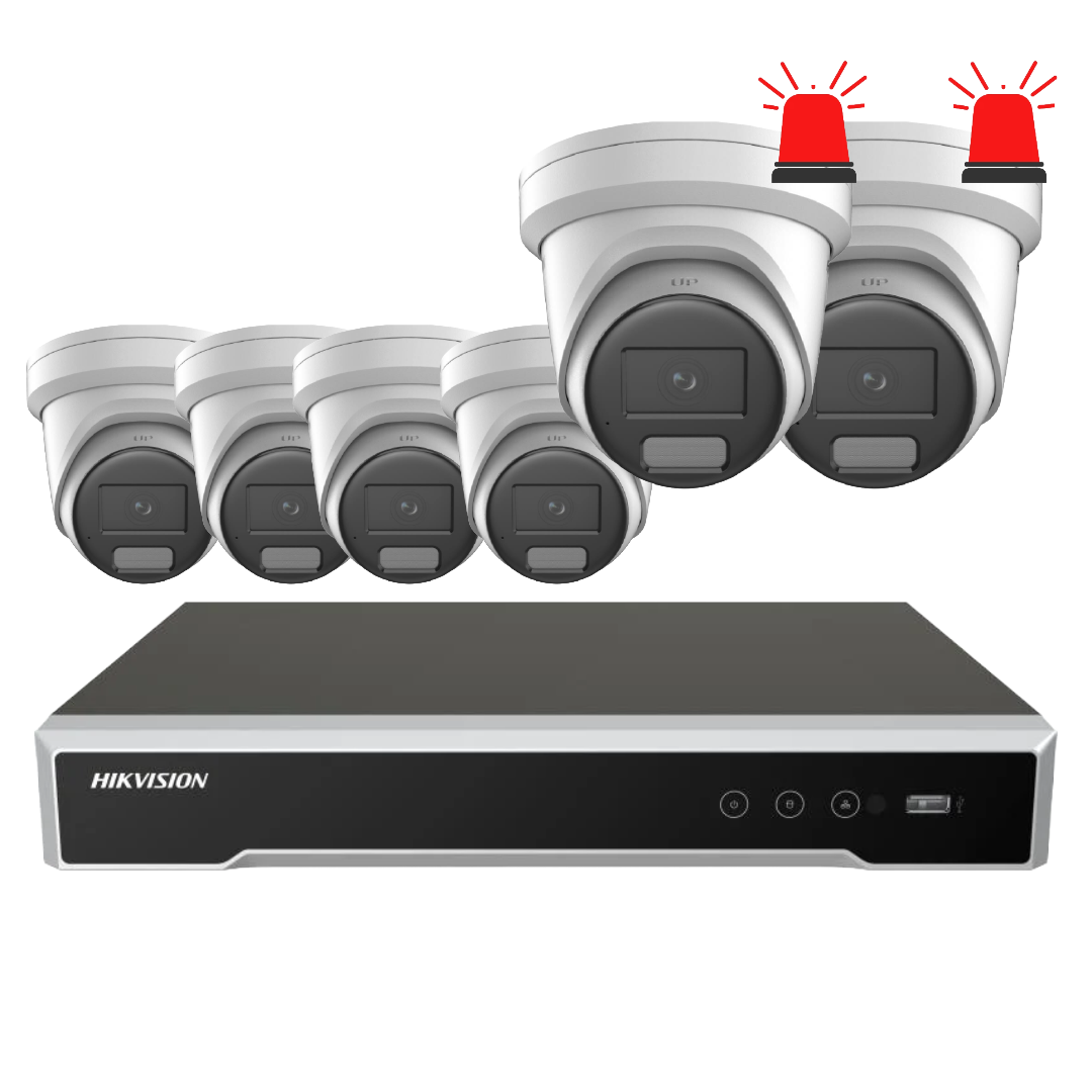 Hikvision 6MP Custom CCTV Kit – Up to 8 Cameras with DS-2CD2366G2H-IU DarkFighter / DS-2CD2367G3-LIS2UY/SL ColorVu Cameras & 8-Channel PoE NVR /V-Pro Acuseek