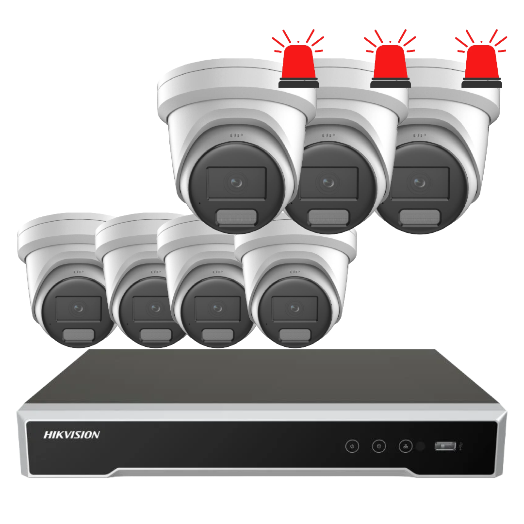 Hikvision 6MP Custom CCTV Kit – Up to 8 Cameras with DS-2CD2366G2H-IU DarkFighter / DS-2CD2367G3-LIS2UY/SL ColorVu Cameras & 8-Channel PoE NVR /V-Pro Acuseek