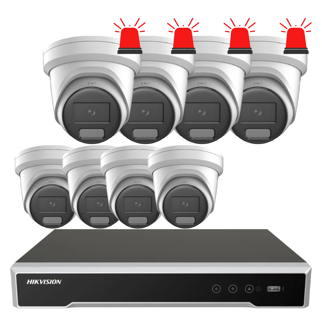 Hikvision 6MP Custom CCTV Kit – Up to 8 Cameras with DS-2CD2366G2H-IU DarkFighter / DS-2CD2367G3-LIS2UY/SL ColorVu Cameras & 8-Channel PoE NVR /V-Pro Acuseek