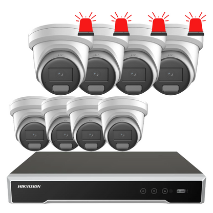 Hikvision 6MP Custom CCTV Kit – Up to 8 Cameras with DS-2CD2366G2H-IU DarkFighter / DS-2CD2367G3-LIS2UY/SL ColorVu Cameras & 8-Channel PoE NVR /V-Pro Acuseek