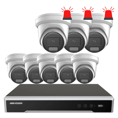 Hikvision 6MP Custom CCTV Kit – Up to 8 Cameras with DS-2CD2366G2H-IU DarkFighter / DS-2CD2367G3-LIS2UY/SL ColorVu Cameras & 8-Channel PoE NVR /V-Pro Acuseek