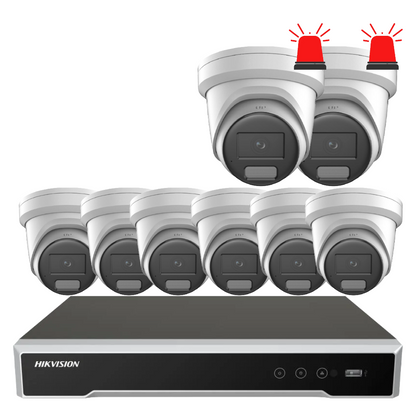 Hikvision 6MP Custom CCTV Kit – Up to 8 Cameras with DS-2CD2366G2H-IU DarkFighter / DS-2CD2367G3-LIS2UY/SL ColorVu Cameras & 8-Channel PoE NVR /V-Pro Acuseek