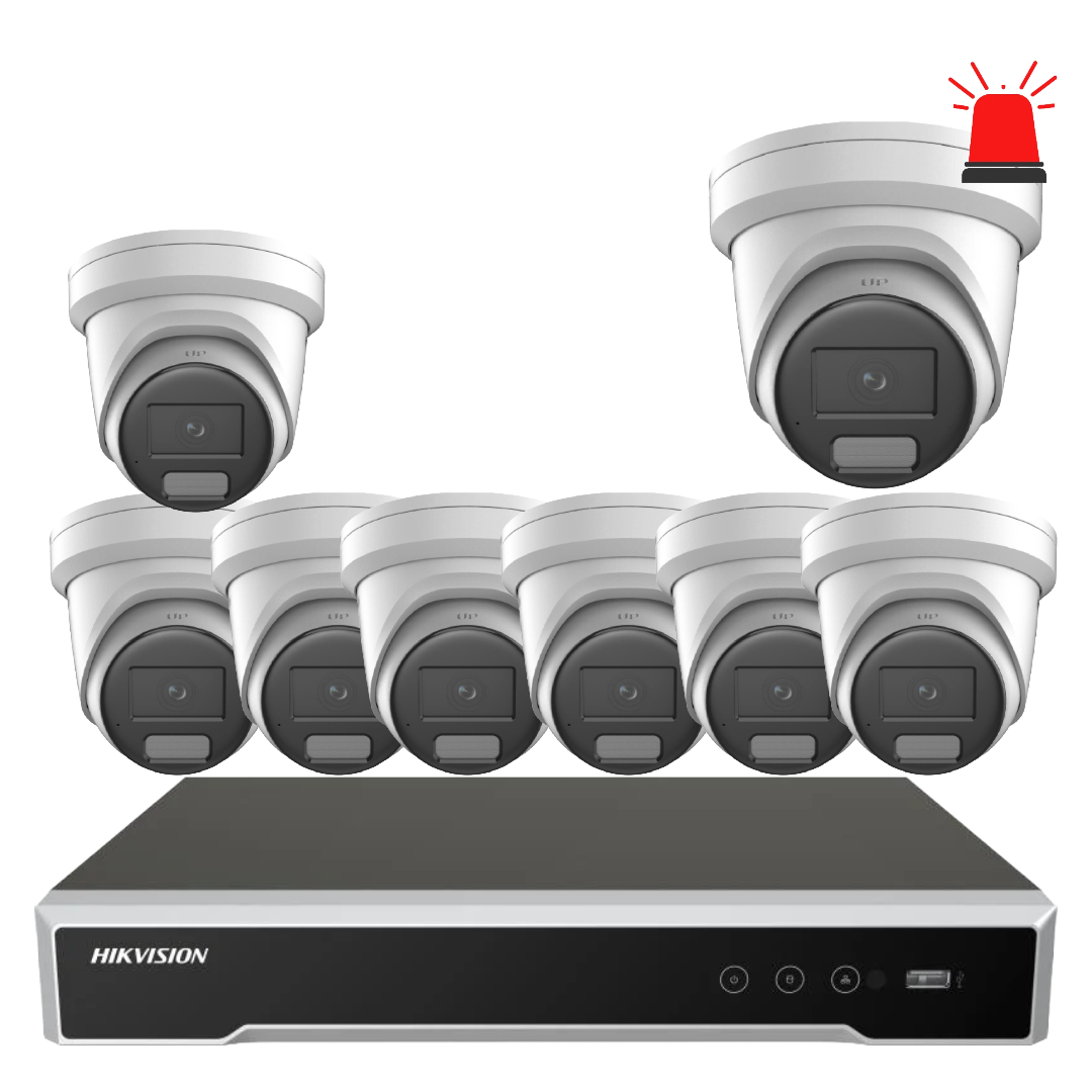 Hikvision 6MP Custom CCTV Kit – Up to 8 Cameras with DS-2CD2366G2H-IU DarkFighter / DS-2CD2367G3-LIS2UY/SL ColorVu Cameras & 8-Channel PoE NVR /V-Pro Acuseek