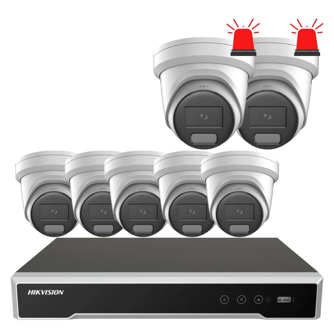 Hikvision 6MP Custom CCTV Kit – Up to 8 Cameras with DS-2CD2366G2H-IU DarkFighter / DS-2CD2367G3-LIS2UY/SL ColorVu Cameras & 8-Channel PoE NVR /V-Pro Acuseek