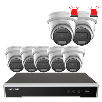 Hikvision 6MP Custom CCTV Kit – Up to 8 Cameras with DS-2CD2366G2H-IU DarkFighter / DS-2CD2367G3-LIS2UY/SL ColorVu Cameras & 8-Channel PoE NVR /V-Pro Acuseek