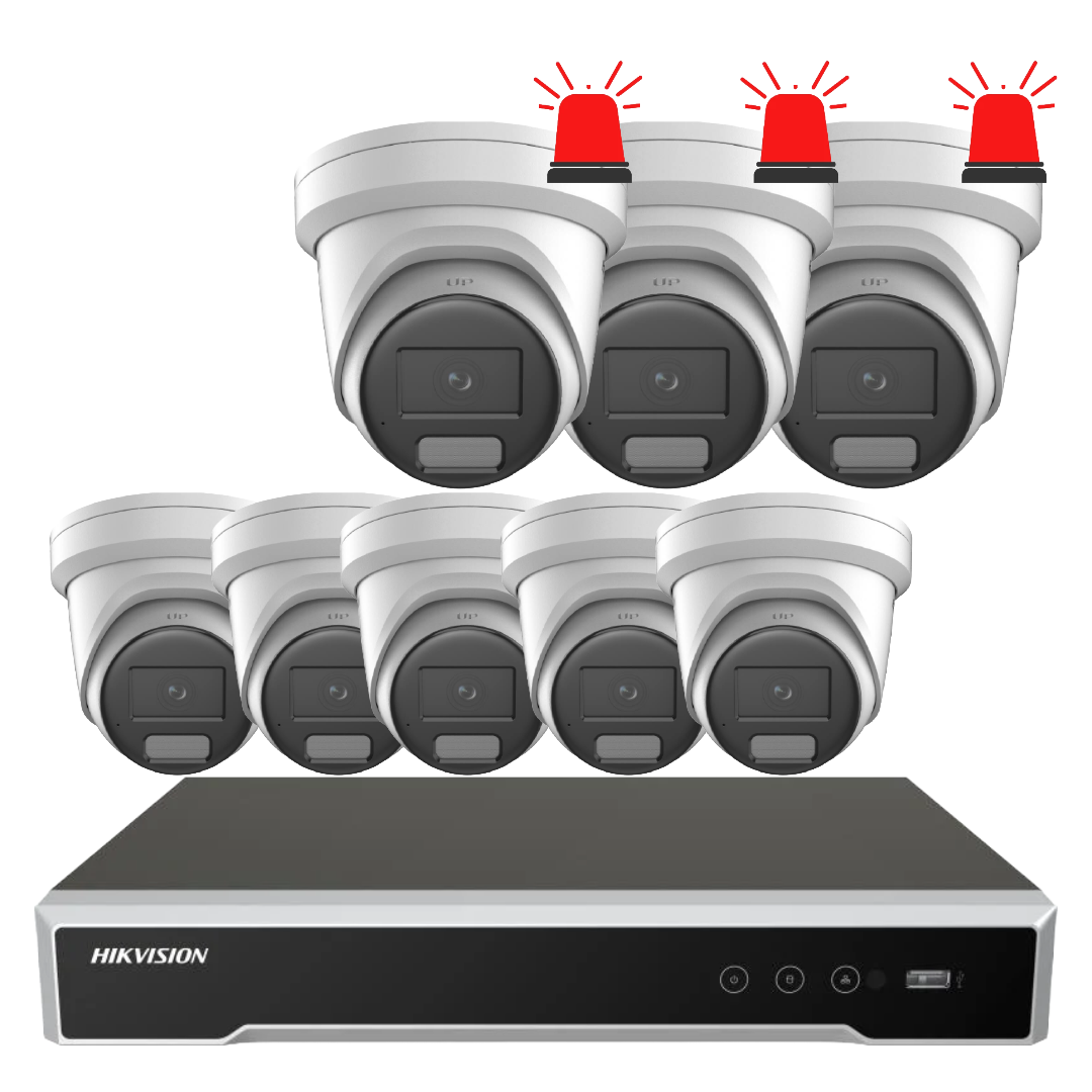Hikvision 6MP Custom CCTV Kit – Up to 8 Cameras with DS-2CD2366G2H-IU DarkFighter / DS-2CD2367G3-LIS2UY/SL ColorVu Cameras & 8-Channel PoE NVR /V-Pro Acuseek