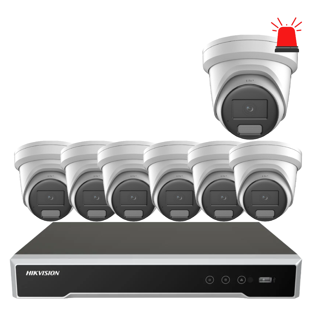 Hikvision 6MP Custom CCTV Kit – Up to 8 Cameras with DS-2CD2366G2H-IU DarkFighter / DS-2CD2367G3-LIS2UY/SL ColorVu Cameras & 8-Channel PoE NVR /V-Pro Acuseek