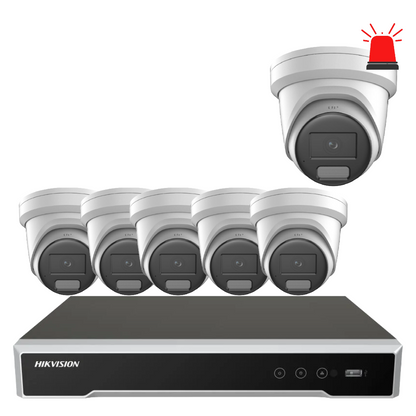 Hikvision 6MP Custom CCTV Kit – Up to 8 Cameras with DS-2CD2366G2H-IU DarkFighter / DS-2CD2367G3-LIS2UY/SL ColorVu Cameras & 8-Channel PoE NVR /V-Pro Acuseek