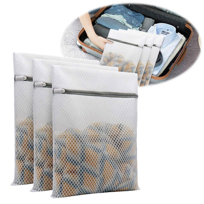 Honeycomb Delicates Bags for Washing Machine, Heavy Duty lingerie bags for Laundry, Travel Storage Organize Bag for Cotton Clothes, Sheet, Shoes, 1 Pcs, 15.75x11.81 11.81" x 15.75" White/3 Pcs