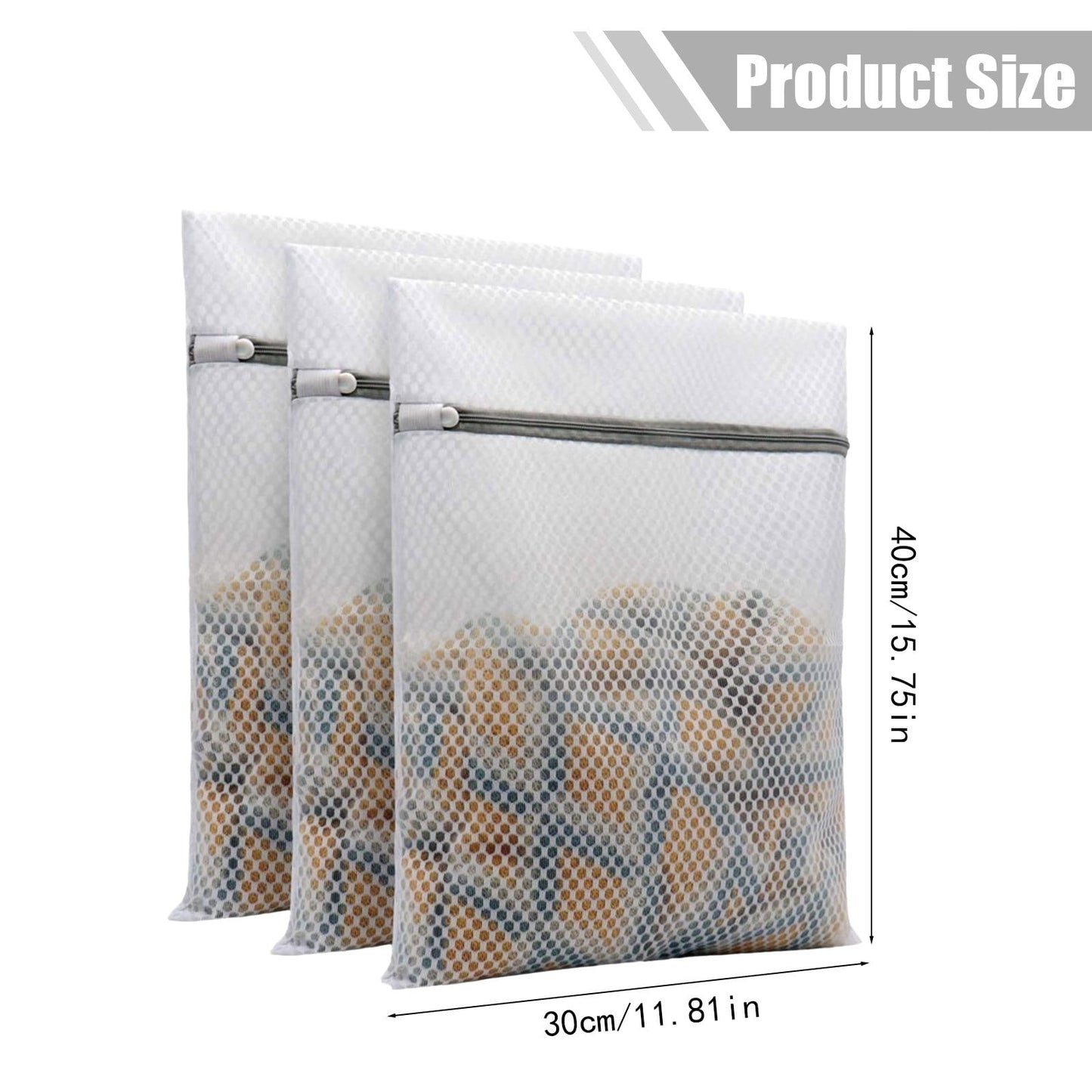 Honeycomb Delicates Bags for Washing Machine, Heavy Duty lingerie bags for Laundry, Travel Storage Organize Bag for Cotton Clothes, Sheet, Shoes, 1 Pcs, 15.75x11.81 11.81" x 15.75" White/3 Pcs