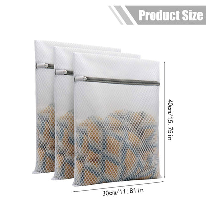 Honeycomb Delicates Bags for Washing Machine, Heavy Duty lingerie bags for Laundry, Travel Storage Organize Bag for Cotton Clothes, Sheet, Shoes, 1 Pcs, 15.75x11.81 11.81" x 15.75" White/3 Pcs