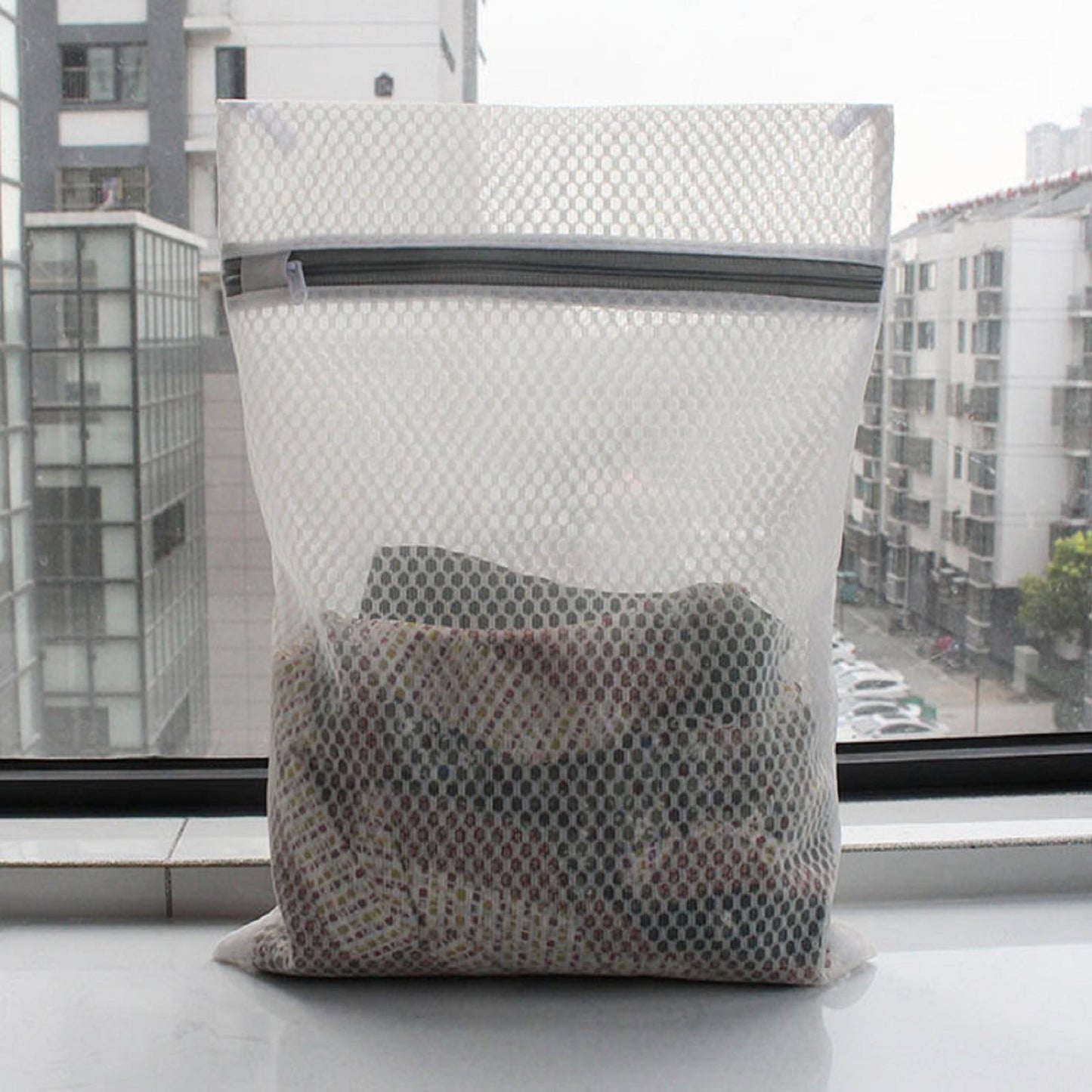 Honeycomb Delicates Bags for Washing Machine, Heavy Duty lingerie bags for Laundry, Travel Storage Organize Bag for Cotton Clothes, Sheet, Shoes, 1 Pcs, 15.75x11.81 11.81" x 9.84" White/1 Pcs