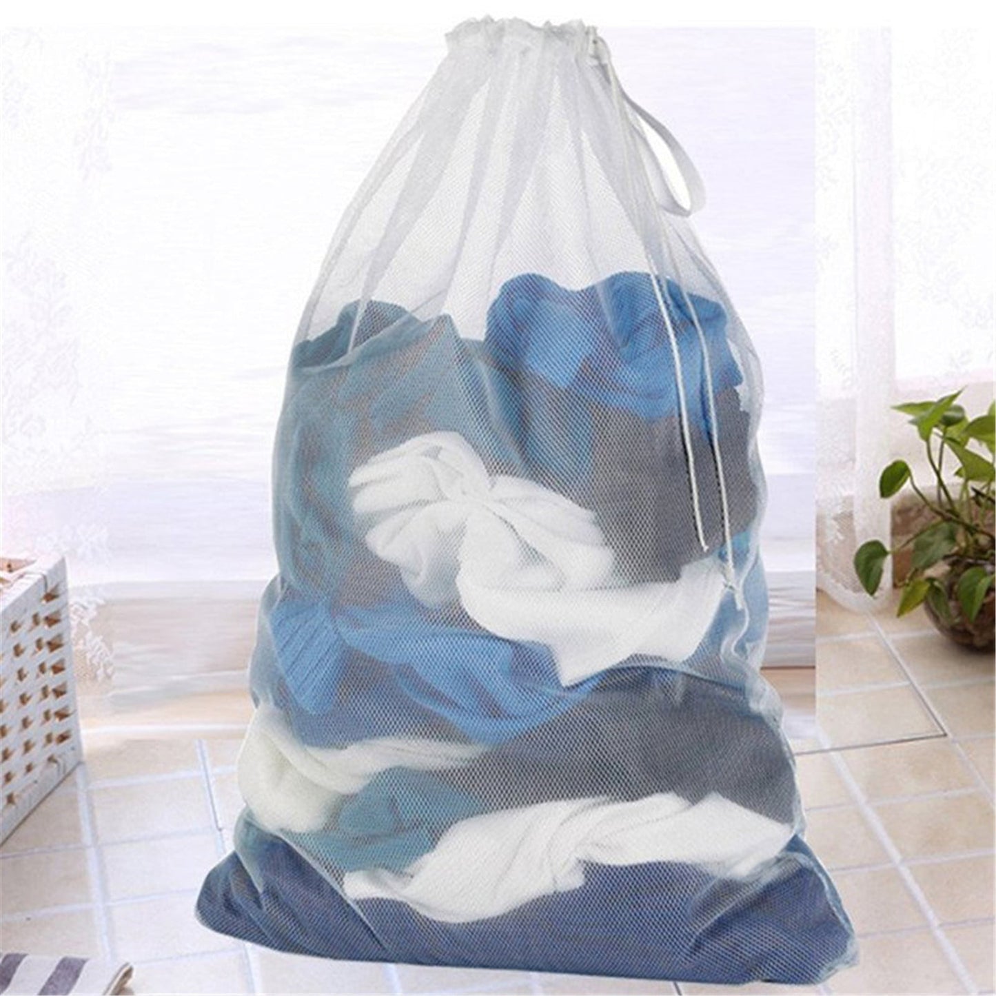 Honeycomb Delicates Bags for Washing Machine, Heavy Duty lingerie bags for Laundry, Travel Storage Organize Bag for Cotton Clothes, Sheet, Shoes, 1 Pcs, 15.75x11.81 23.62" x 35.4" White/2 Pcs