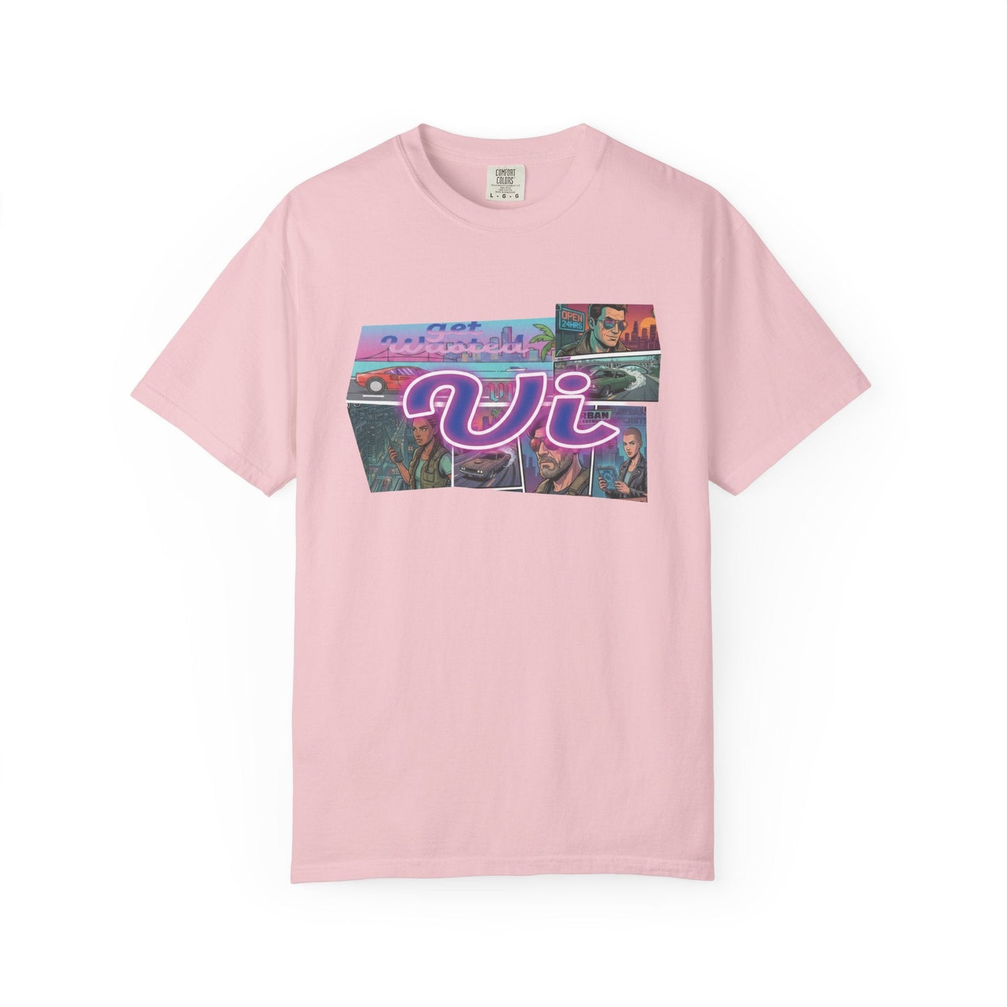 Vice City VI Retro Aesthetic Graphic Tee, Neon Miami Vibes  T-Shirt