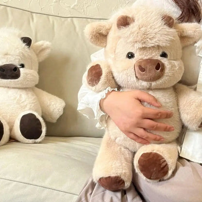 Reversible 45cm Cute Cow Plush - Soft Pig Cow Stuffed Plush Toy for Kids & Adults