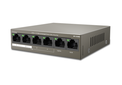 IP-COM F1106P-4-63W 6-Port 10/100M Unmanaged PoE Switch with 4-Port PoE+ and 2x 100M Uplink