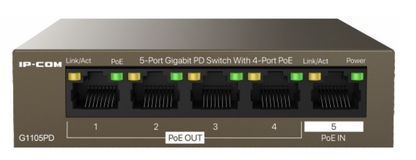 IP-COM G1105PD 5-Port Gigabit PD PoE Switch 22W 4-Port PoE Unmanaged L2 Metal