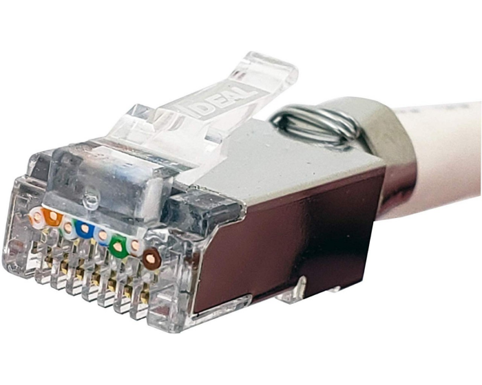 IDEAL Shielded Feed-Thru RJ45 Connector - 50 Pack | CAT6A/CAT6/CAT5e | Large Diameter Conductor Support | IDL85-369