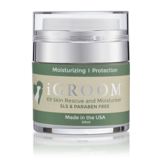 iGroom K9 skin rescue moisturizer jar, 50 ml, green label