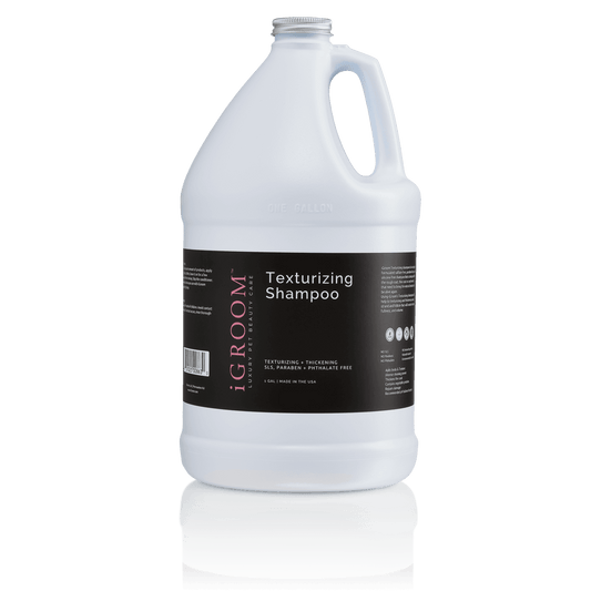 Texturizing shampoo bottle, white with handle and label