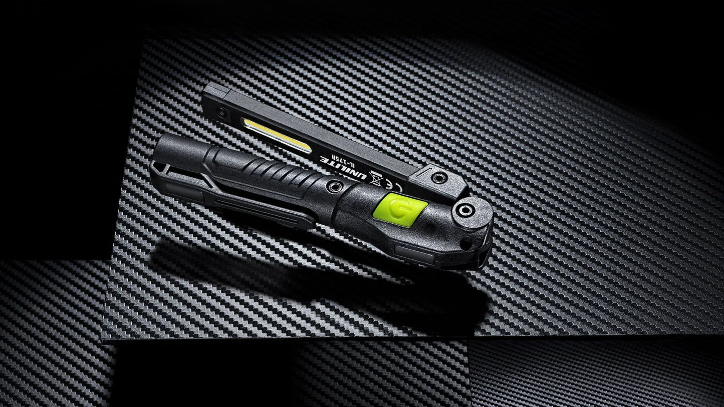 Unilite IL-175R Folding Inspection Rechargeable LED Light | 175 Lumens, Magnetic Base, Pocket Clip, Ultra-Compact, USB-C Charging