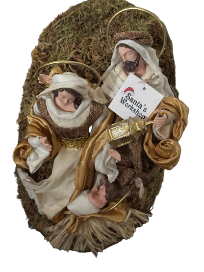 🎄 6.5" Holy Family Christmas Nativity Wreath Ornament on 10" Wall Decor – Religious Christian Hanging Decoration for Holiday Home Display ✨