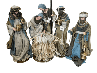 ⭐ 20.25" Christmas Religious Handmade Nativity Set with 3 Wise Men & Holy Family – 53cm Christian Christmas Manger Scene Decoration ⭐