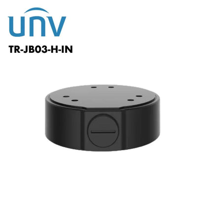 UNIVIEW UNVTR-JB03-H-IN-SE-BK Junction Box with Lid – Black Aluminium Alloy Mount for Dome, PTZ, Fisheye, and Turret Cameras | 126mm Diameter