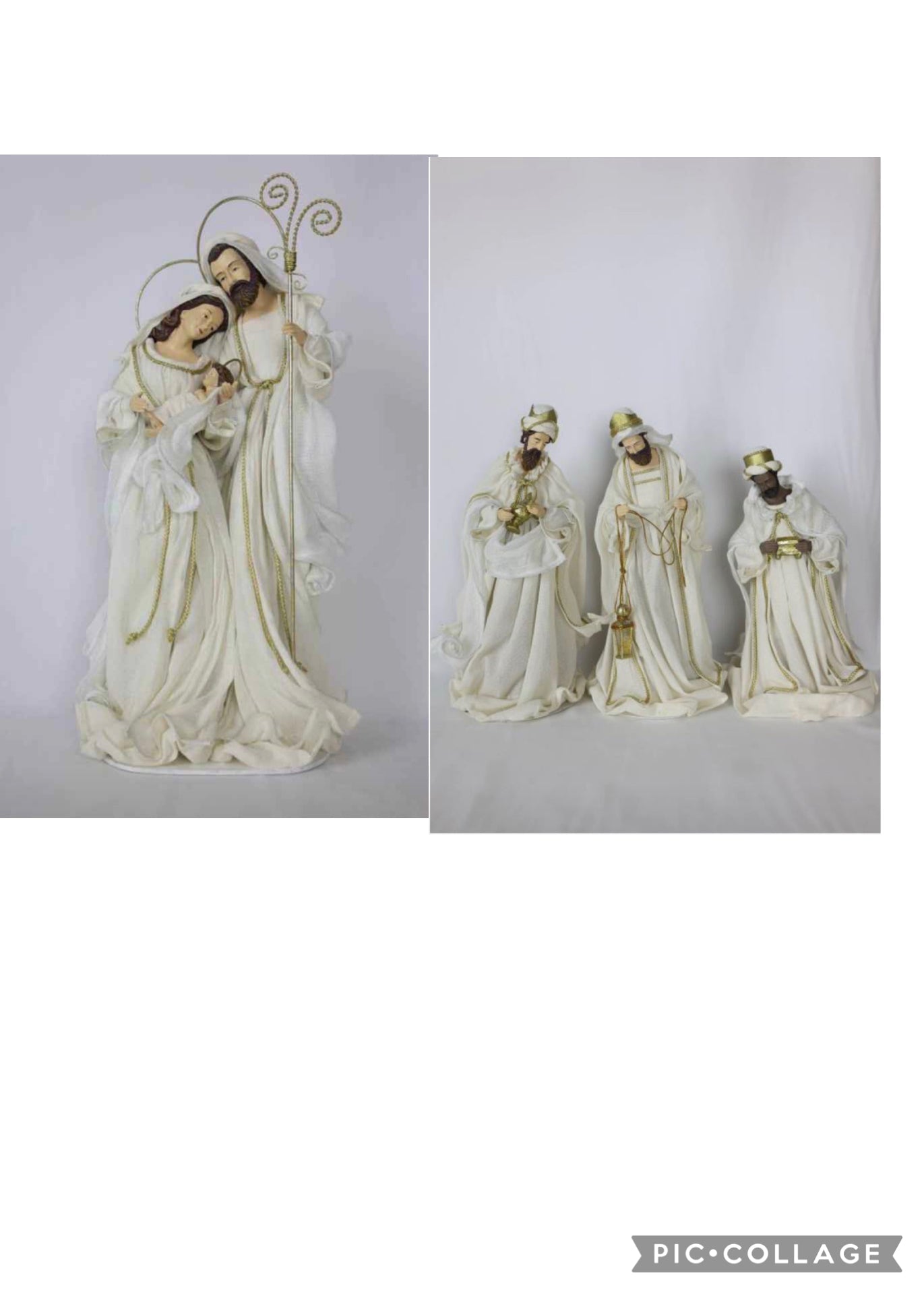 PRE ORDER Large Christmas Nativity Set – 55cm Handmade Holy Family & 38cm Three Wise Men, Premium Artisan Religious Figurines