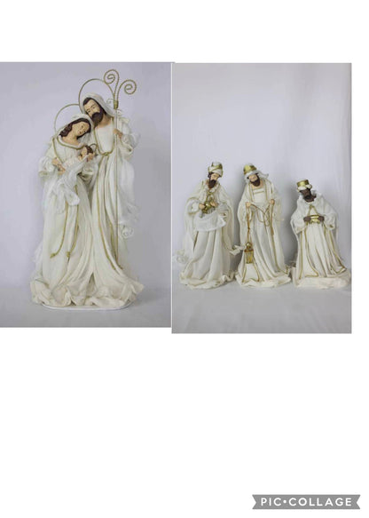 PRE ORDER Large Christmas Nativity Set – 55cm Handmade Holy Family & 38cm Three Wise Men, Premium Artisan Religious Figurines