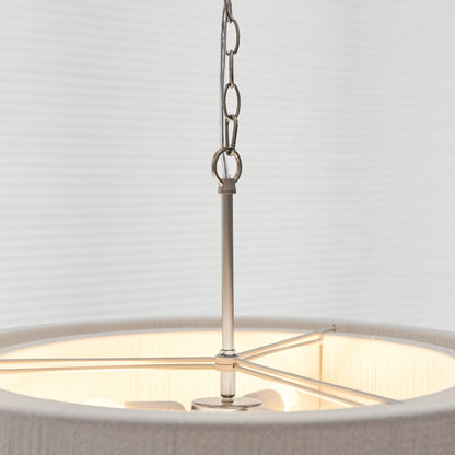 Sorrento Double Tiered Rope Chandelier - White/Nickel
