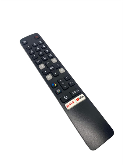 TCL remote for Android smart TV, black with media keys and Netflix button logo