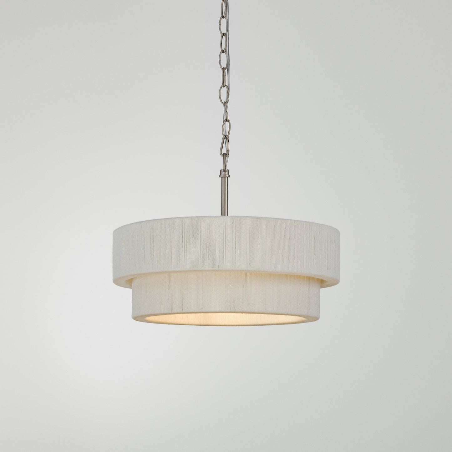 Sorrento Double Tiered Rope Chandelier - White/Nickel