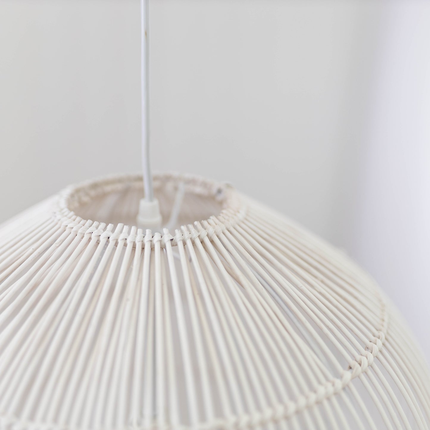 Siena Rattan Cane Pendant Light - Whitewash