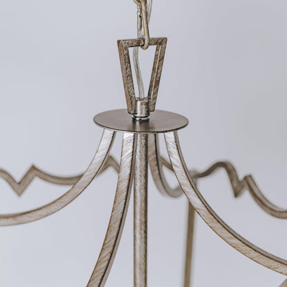 Brushed champagne lantern pendant top with chain and finial