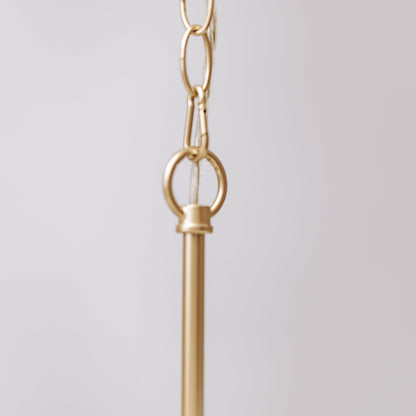 Gold rope chain links and ceiling connector for a chandelier