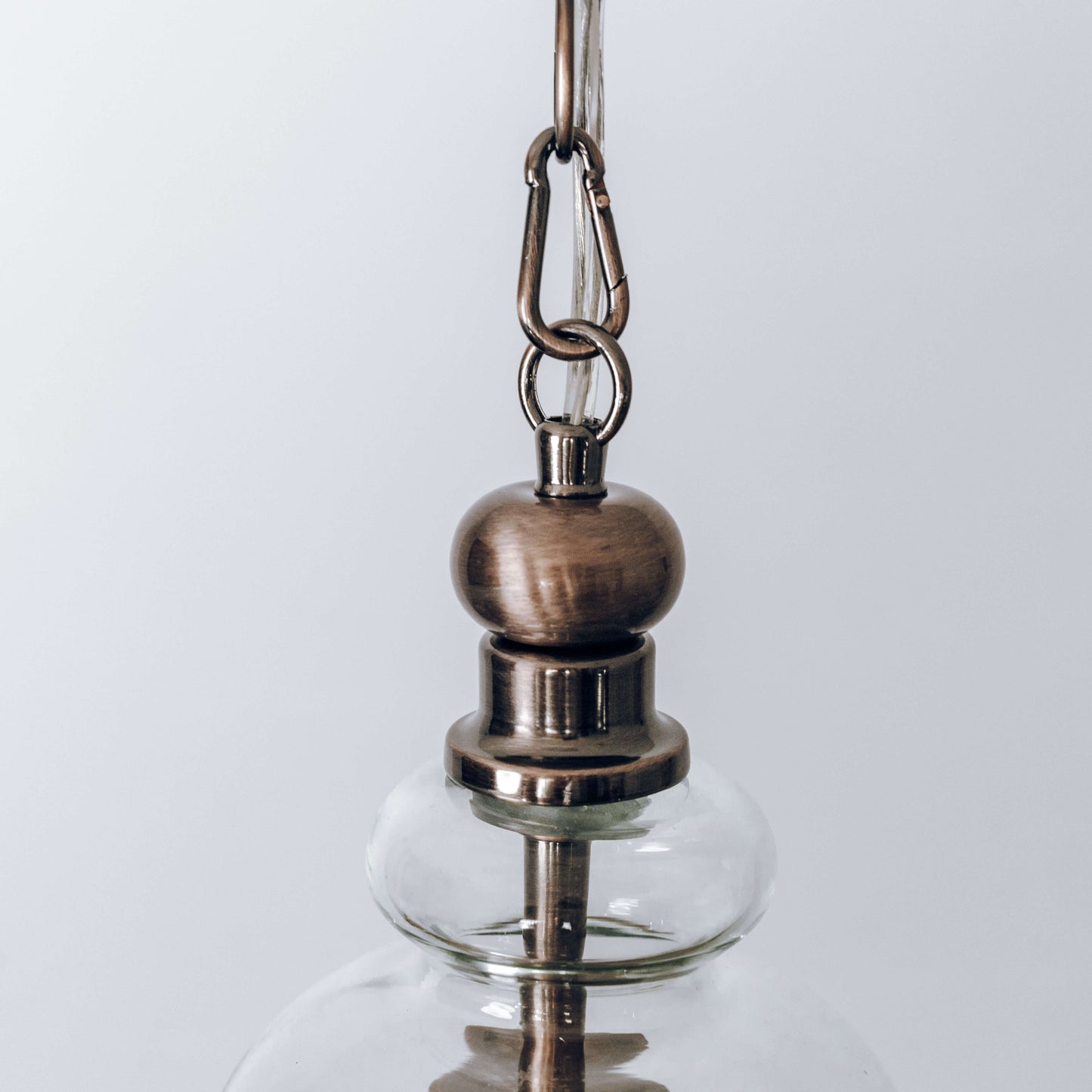 Gracie Glass Bell Shape Pendant Light - Brushed Antique Copper