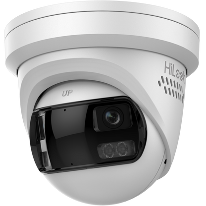 HiLook IPC-T289PH-MU/SL 8MP 4K Outdoor 180° Panoramic Turret All-in-One Camera with Dual IR, Smart Hybrid Light, Mic, and IP67 CCTV