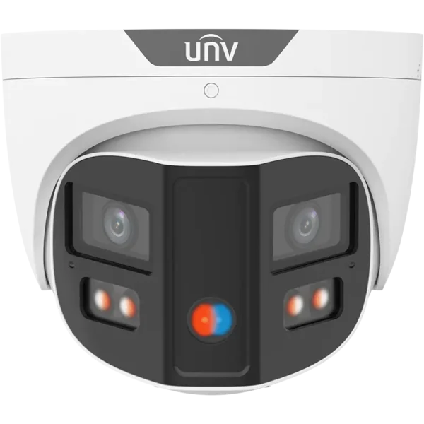 Uniview IPC3K28SE-ADF28KMC-DL-I0 4K 8MP ColorHunter Omniview Turret Network Camera with Warning Light & Speaker, Triguard, Prime-3