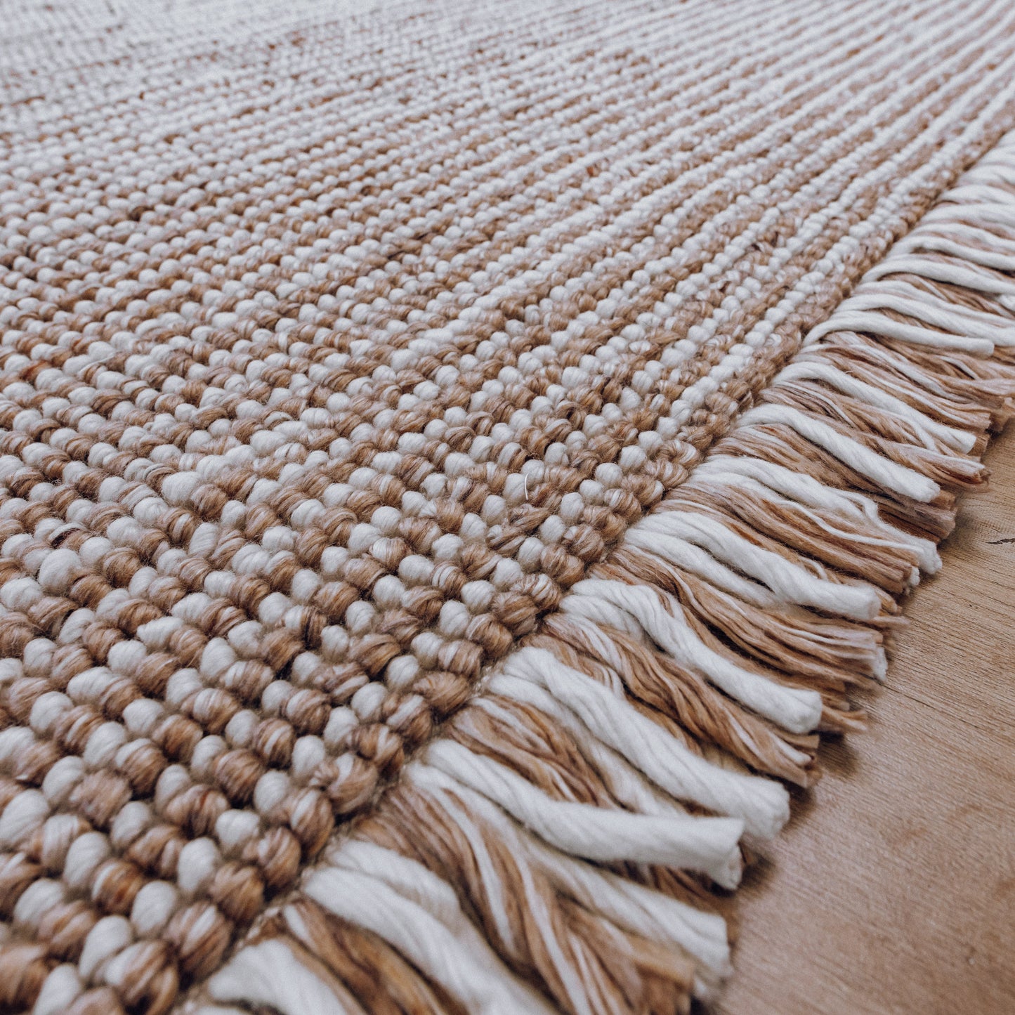Amora Handwoven Floor Rug in Terracotta & Natural Tones